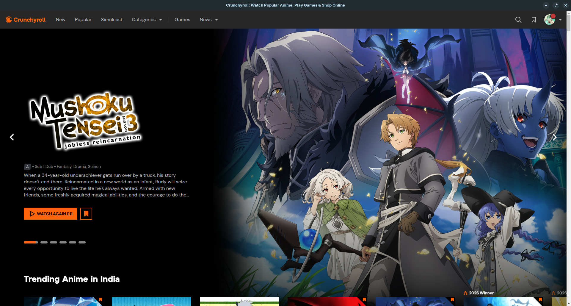 Crunchyroll Desktop for Linux - screenshot 1