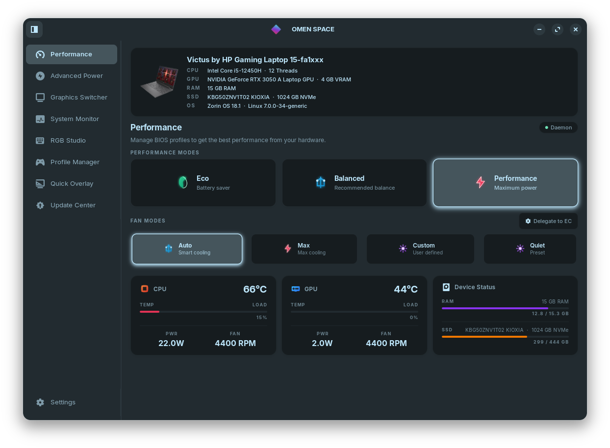 OmenControl for Linux - screenshot 1