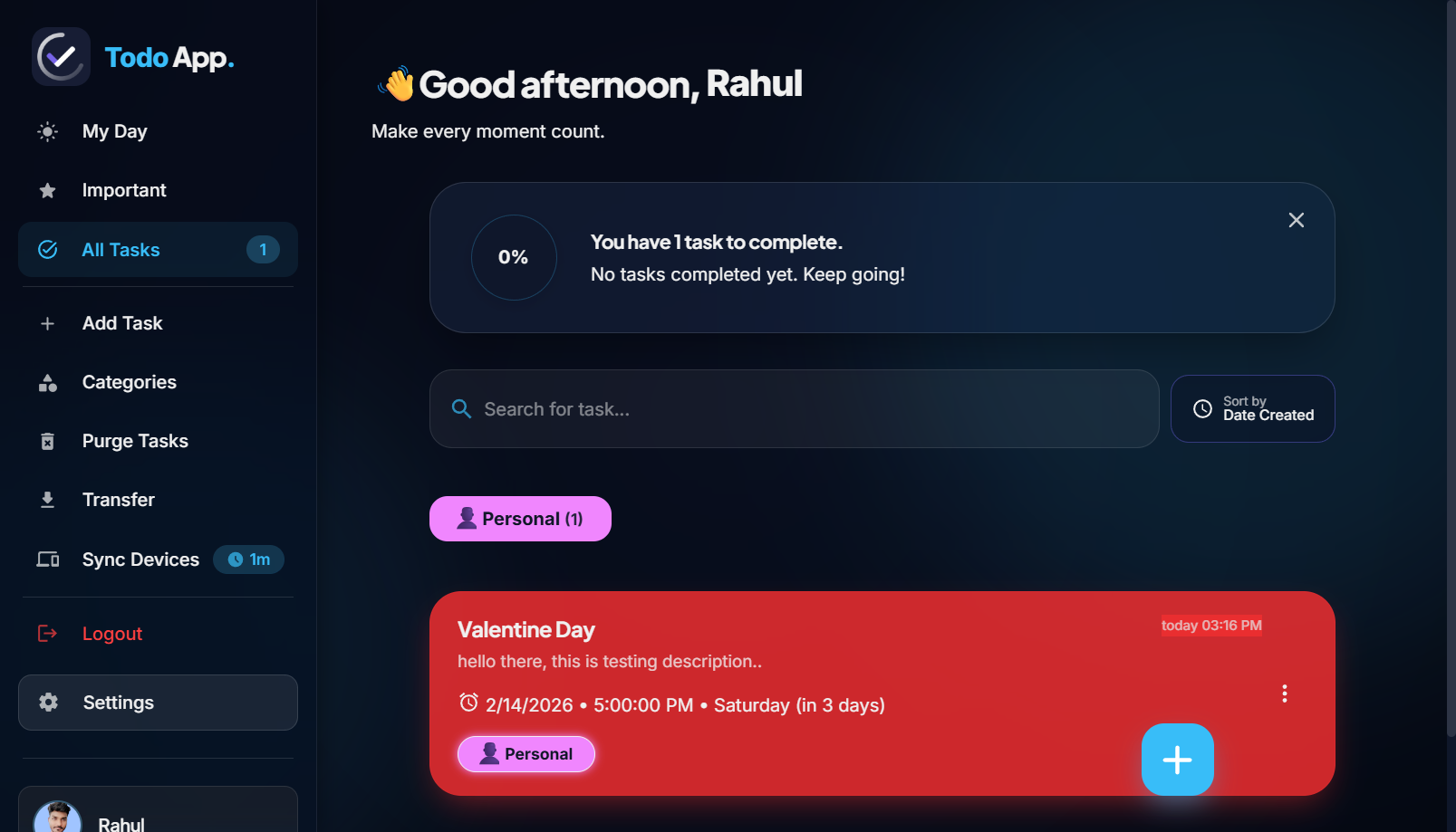 Advanced ToDoList - screenshot 1